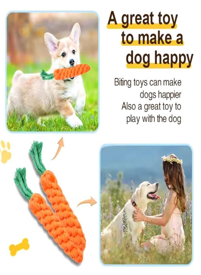 PET FUN Dog Chew Toys Durable Carrot Dog Toy | Rope Chew Toy for Puppies & Small/Medium Breeds | Safe Cotton for Teeth Cleaning, Teething & Fetch | Non-Toxict (Pack of 1 Carrot Shaped) - Image 4